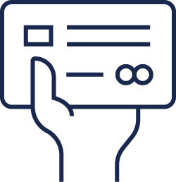 hand holding card icon