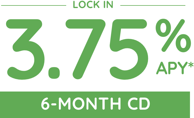 3.75% APY, 6-month CD