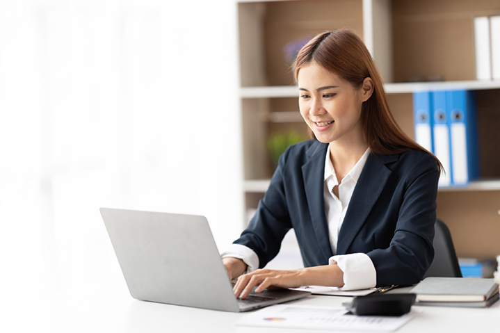 Businesswoman using computer