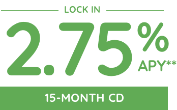 15-month CD - Lock in 2.75% APY